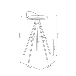 301-CCV Krzesło barowe LANZA 76 czarne King Home