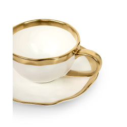 60503 KARE filiżanka BELL  biało-złota King Home