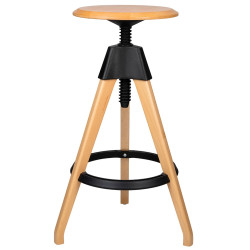 PW-016.CZARNY Krzesło barowe regulowane TOM czarne - polipropylen, drewno bukowe King Home