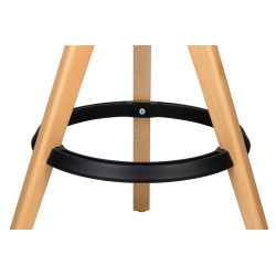 PW-016.CZARNY Krzesło barowe regulowane TOM czarne - polipropylen, drewno bukowe King Home