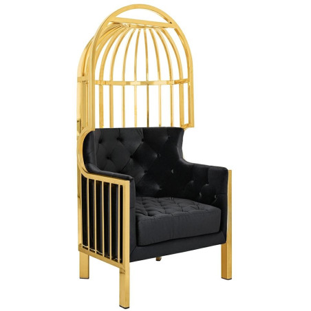 KH1501100108 Fotel LORD złoty / czarny King Home
