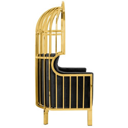 KH1501100108 Fotel LORD złoty / czarny King Home