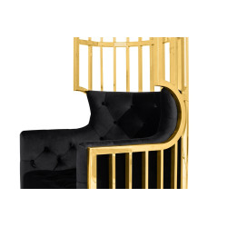 KH1501100108 Fotel LORD złoty / czarny King Home