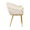 KH150110019 Krzesło TRESSE beżowe - welur, podstawa złota King Home
