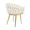 KH150110019 Krzesło TRESSE beżowe - welur, podstawa złota King Home