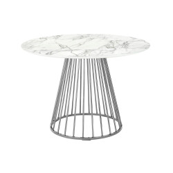 KH1204100129.CHROM Stół GLAM MARBLE 110 - MDF, chromowana podstawa King Home