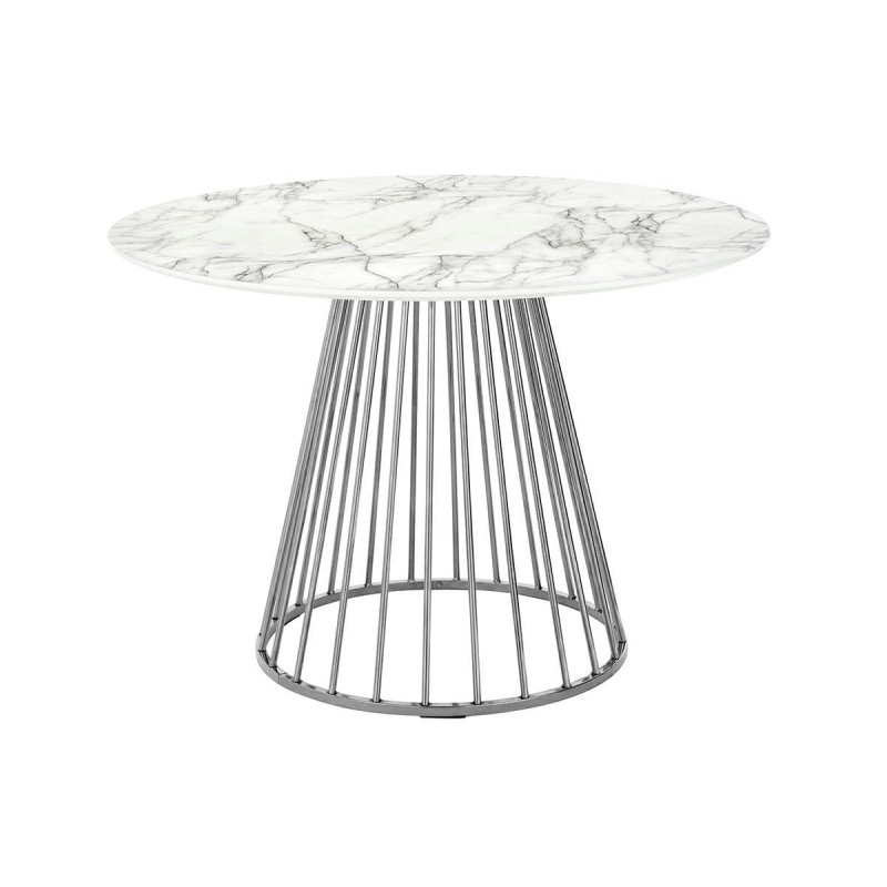 KH1204100129.CHROM Stół GLAM MARBLE 110 - MDF, chromowana podstawa King Home