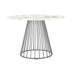 KH1204100129.CHROM Stół GLAM MARBLE 110 - MDF, chromowana podstawa King Home