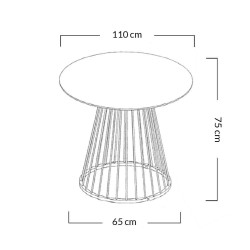 KH1204100129.CHROM Stół GLAM MARBLE 110 - MDF, chromowana podstawa King Home