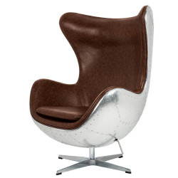 KH1501100205 Fotel EGG AVIATOR PU brązowy King Home