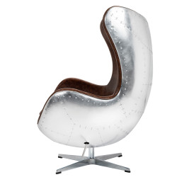 KH1501100205 Fotel EGG AVIATOR PU brązowy King Home