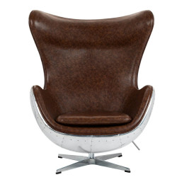 KH1501100205 Fotel EGG AVIATOR PU brązowy King Home