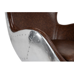 KH1501100205 Fotel EGG AVIATOR PU brązowy King Home