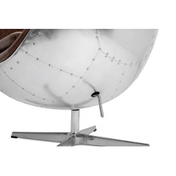 KH1501100205 Fotel EGG AVIATOR PU brązowy King Home