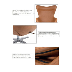 KH1501100205 Fotel EGG AVIATOR PU brązowy King Home