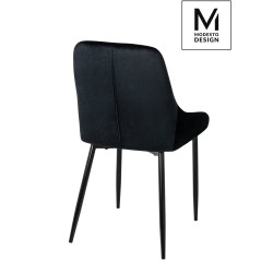 J-03.BLACK MODESTO krzesło CLOVER czarne - welur, metal King Home