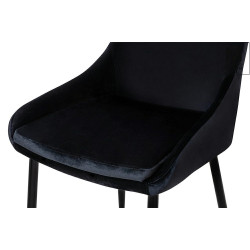 J-03.BLACK MODESTO krzesło CLOVER czarne - welur, metal King Home