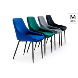 J-03.BLACK MODESTO krzesło CLOVER czarne - welur, metal King Home