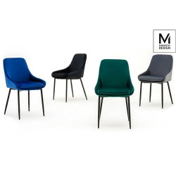 J-03.BLACK MODESTO krzesło CLOVER czarne - welur, metal King Home