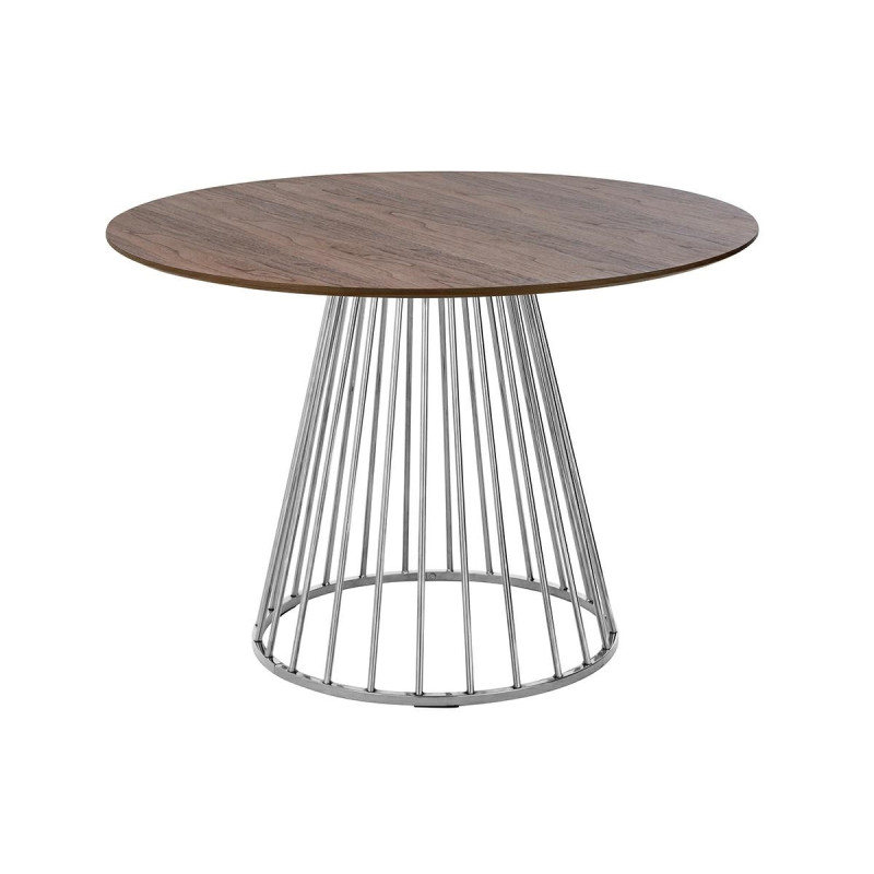 KH1201100128.CHROM Stół GLAM WALNUT 110 - fornir orzechowy, chromowana podstawa King Home