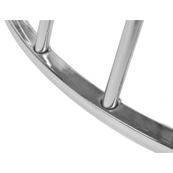 KH1201100128.CHROM Stół GLAM WALNUT 110 - fornir orzechowy, chromowana podstawa King Home