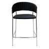 KH1201100129,74.SIL Krzesło barowe MARGO 65 czarny - welur, podstawa chromowana King Home