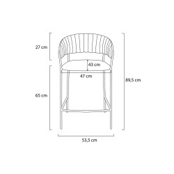 KH1201100129,74.SIL Krzesło barowe MARGO 65 czarny - welur, podstawa chromowana King Home