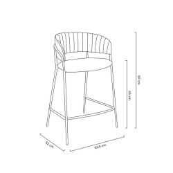 KH1201100129,74.SIL Krzesło barowe MARGO 65 czarny - welur, podstawa chromowana King Home