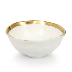 60501 KARE miska BELL 15 cm biało-złota King Home