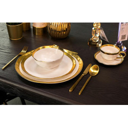 60501 KARE miska BELL 15 cm biało-złota King Home