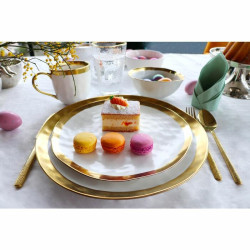 60504 KARE kubek BELL biało-złoty King Home