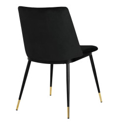KH1201100122.BLACK Krzesło DIEGO czarne - welur, podstawa czarno złota King Home