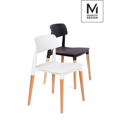 C1015.BLACK MODESTO krzesło ECCO czarne - polipropylen, podstawa bukowa King Home