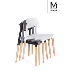 C1015.BLACK MODESTO krzesło ECCO czarne - polipropylen, podstawa bukowa King Home