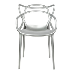 173-APP1.SILVER Krzesło LUXO srebrne - ABS King Home