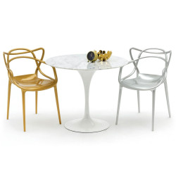 173-APP1.SILVER Krzesło LUXO srebrne - ABS King Home