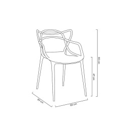 173-APP1.SILVER Krzesło LUXO srebrne - ABS King Home