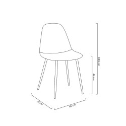 PM069.BLACK.VELVET MODESTO krzesło LUCY czarne - welur, metal King Home