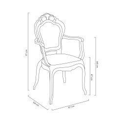 777-APC Krzesło KING ARM transparentne - poliwęglan King Home