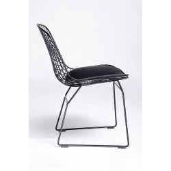 MC-020A.B.B Krzesło NET SOFT czarne - czarna poduszka, metal King Home