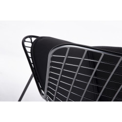 MC-020A.B.B Krzesło NET SOFT czarne - czarna poduszka, metal King Home