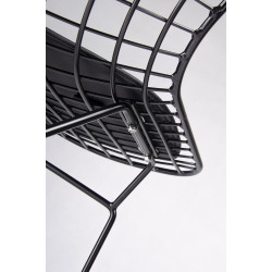 MC-020A.B.B Krzesło NET SOFT czarne - czarna poduszka, metal King Home