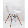132-DPC Krzesło ICE WOOD ARM transparentne - poliweglan, podstawa bukowa King Home