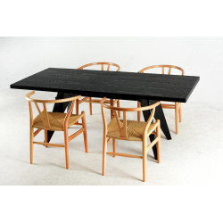 KH1501100117 Krzesło WISHBONE natural - drewno bukowe, naturalne włókno King Home