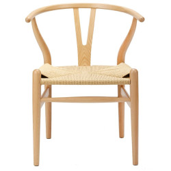 KH1501100117 Krzesło WISHBONE natural - drewno bukowe, naturalne włókno King Home