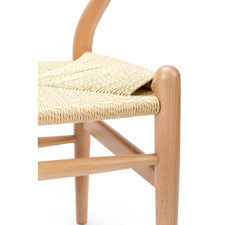 KH1501100117 Krzesło WISHBONE natural - drewno bukowe, naturalne włókno King Home