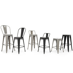 KH010100967 Krzesło barowe TOWER BIG BACK 76  (Paris) metal King Home