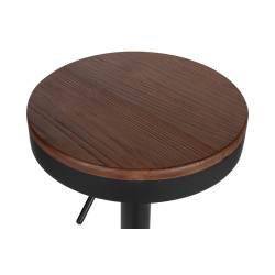 KH010100966 Krzesło barowe VOLT regulowane czarne / ciemny wiąz King Home