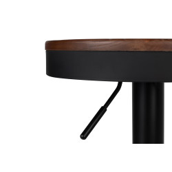 KH010100966 Krzesło barowe VOLT regulowane czarne / ciemny wiąz King Home