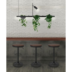 KH010100966 Krzesło barowe VOLT regulowane czarne / ciemny wiąz King Home